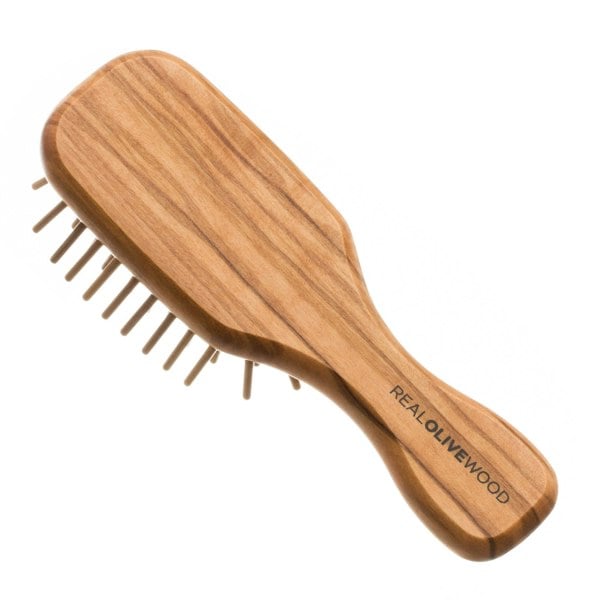 Hydréa London Olive Wood Mini Anti-Static Hair Brush