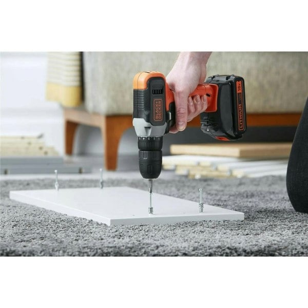 Black & Decker BCD001BAST 18V Lithium-Ion Drill driver 600RPM With 2 Batteries