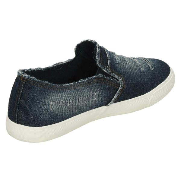 Spot On Ladies Spot On Distressed Denim Slip On Pumps