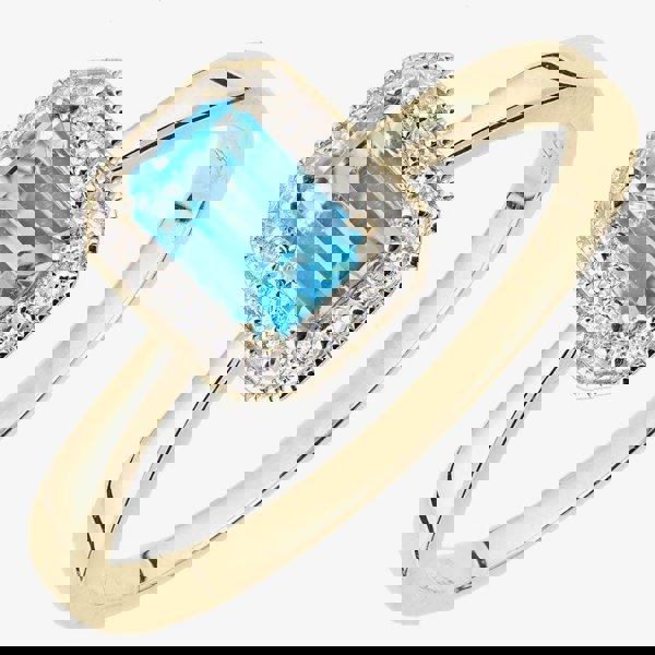 T. H. Baker 9ct Yellow Gold Topaz 0.08ct Diamond Cluster Ring DR1619YBT