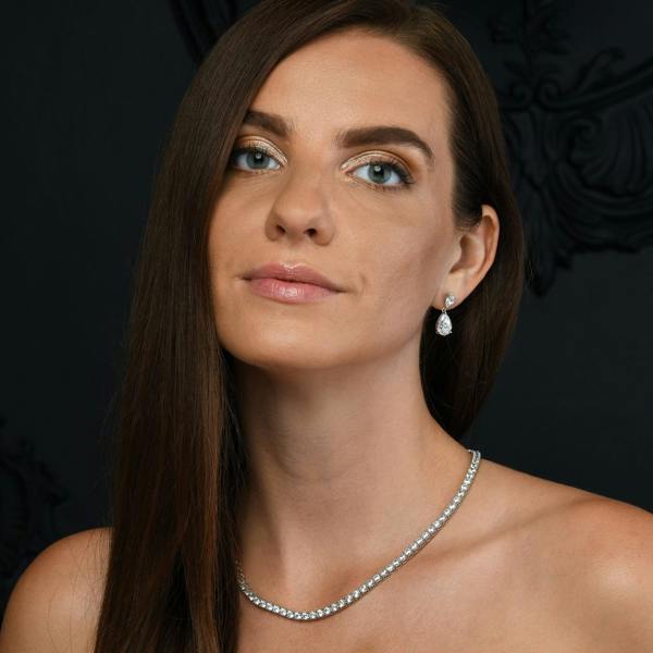 namana 925 Sterling Silver Tennis Necklace with 4mm Cubic Zirconia