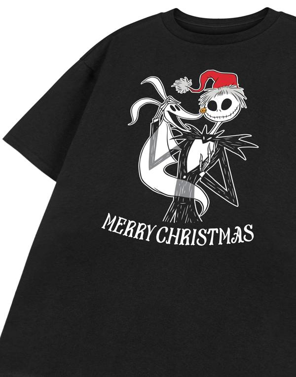 Disney Unisex Kids Black Merry Christmas Short Sleeved T-Shirt