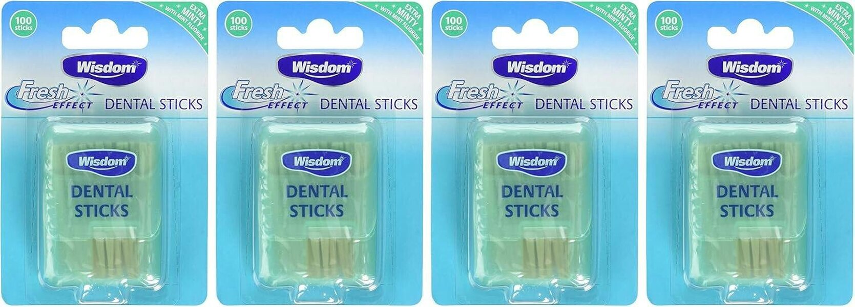 Wisdom Fresh Effect Dental Wood-Count, Pack of 4, 400-Count