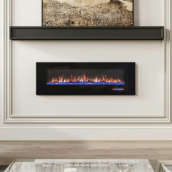 50/60 inch Wall Mounted Electric Fireplace With Overheat Protection Wall Mounted Fireplaces Living and Home