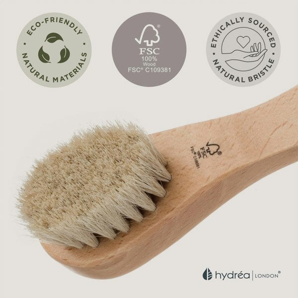 Hydréa London Eco-Friendly Facial Brush - FSC® Certified Beechwood & Natural Bristle for Radiant Skin