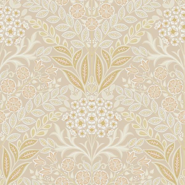 Grandeco Belevedere Arts and Crafts Floral Damask, Beige