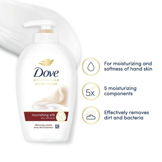 Dove Moisturising Hand Wash, Nourishing Silk for Silky & Soft Hands, 3x250ml