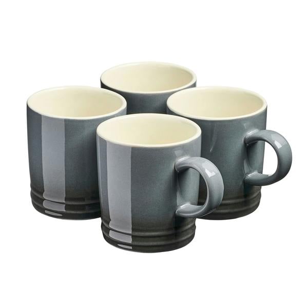 Cooks Professional 4 Piece Midi Coffee Mug Set | 240ml | Grey