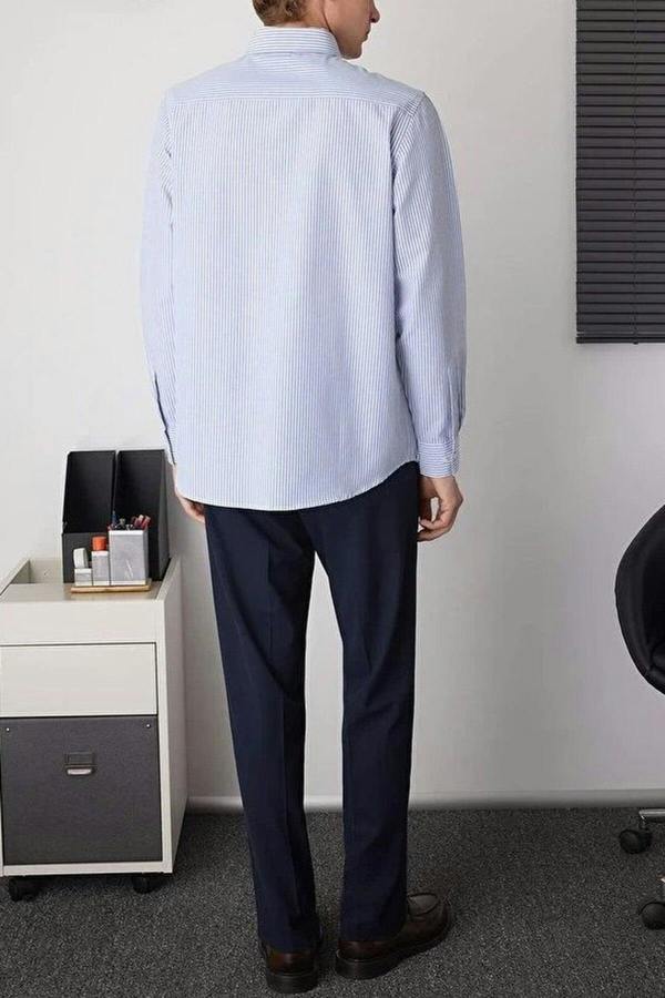 WOVCOR Regular Fit Striped Embroidered Men’s Shirt
