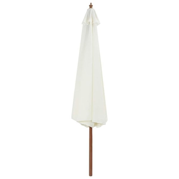 Berkfield Outdoor Parasol with Wooden Pole 350 cm Sand White