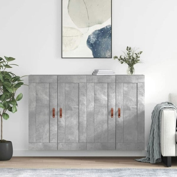 Berkfield Wall Mounted Cabinets 2 pcs Concrete Grey Engineered Wood