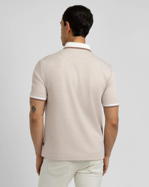 Steel & Jelly Bevan - Two-Tone Abstract Stripe Polo Shirt