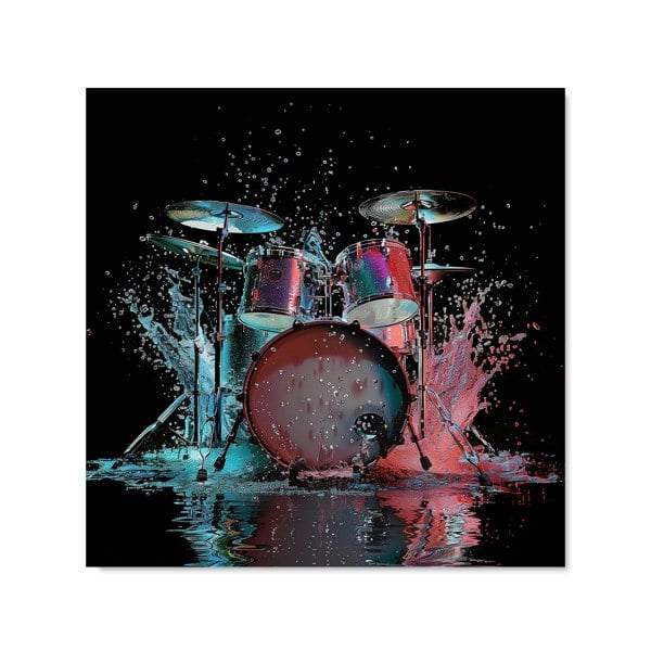 Warren Reed - Designer Rhythm in Splashing Drums Kitchen Splashback