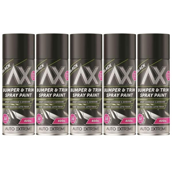 Rapide 5X Auto Extreme Bumper & Trim Black Spray Paint 400ml