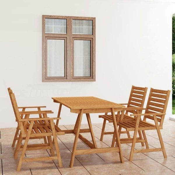 Berkfield 5 Piece Garden Dining Set Solid Acacia Wood