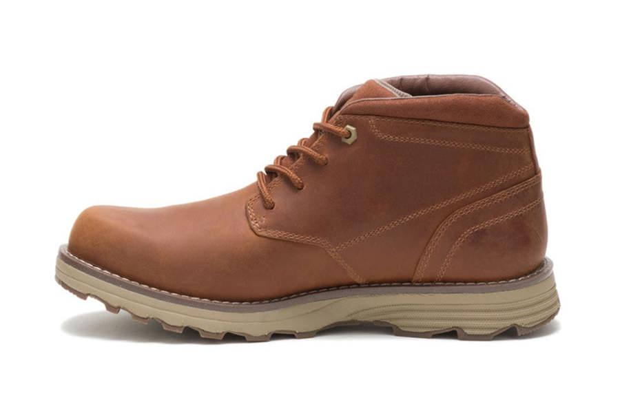 Caterpillar CAT (Caterpillar) Men's Elude Waterproof Brown Leather Safety Work Boots