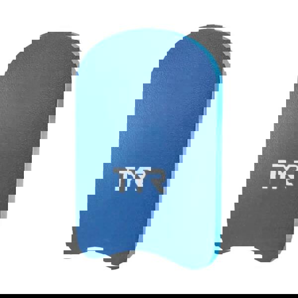 Blue TYR junior classic kickboard with white logo and curved design