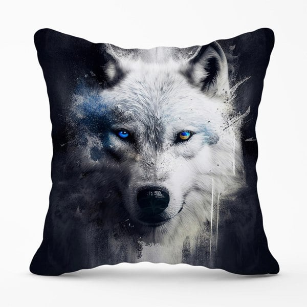 Warren Reed White Wolf Face Splashart Dark Backgrouns Cushions