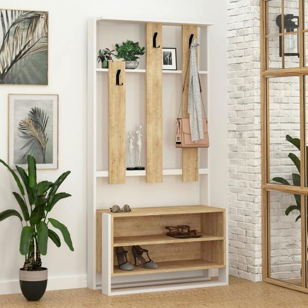Decortie Modern Chester Wall-Mounted Hall Tree 180(H) cm