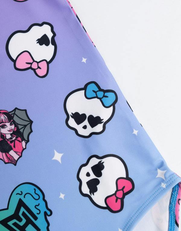 Vanilla Underground Monster High Girls Purple Gradient Sticker 1 Piece Swimming Costume