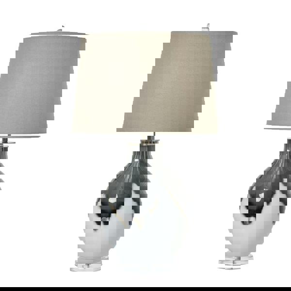 Hill Interiors Shadow Glass Table Lamp (UK Plug) - Grey - 