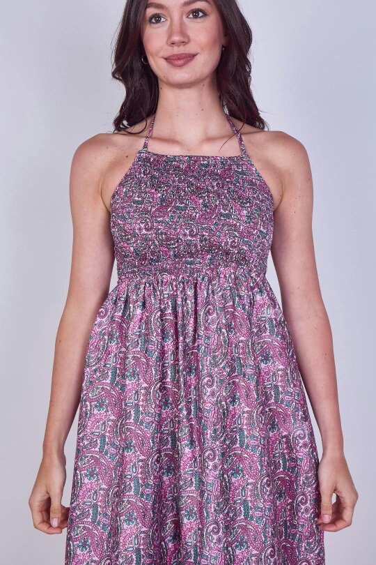 Boho Paisley Halterneck Maxi Dress