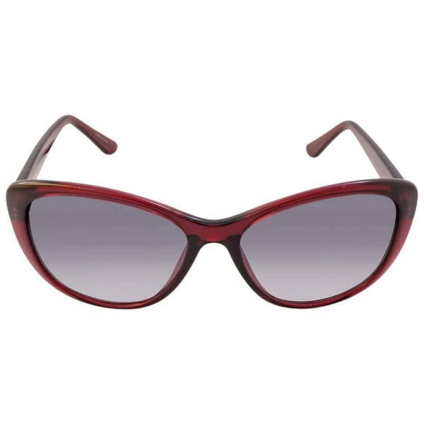 Calvin Klein Milky Burgundy Framed Grey Gradient Lensed Sunglasses