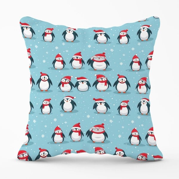 Warren Reed Adorable Santa Penguins Cushions