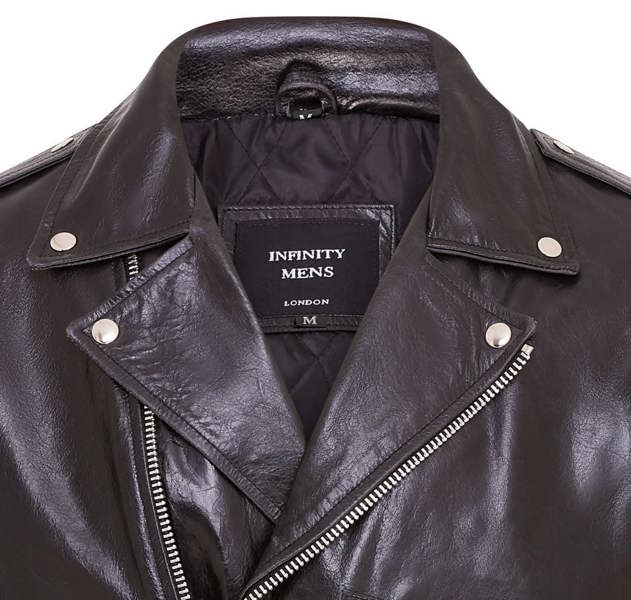 Infinity Leather Mens Cow-Hide Biker Brando Jacket - Pargas
