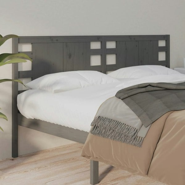Berkfield Headboard Grey 206x4x100 cm Solid Wood Pine