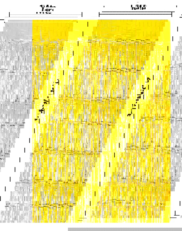 Cheetah Metallic Tinsel Curtain, 2.5M x 1M Gold