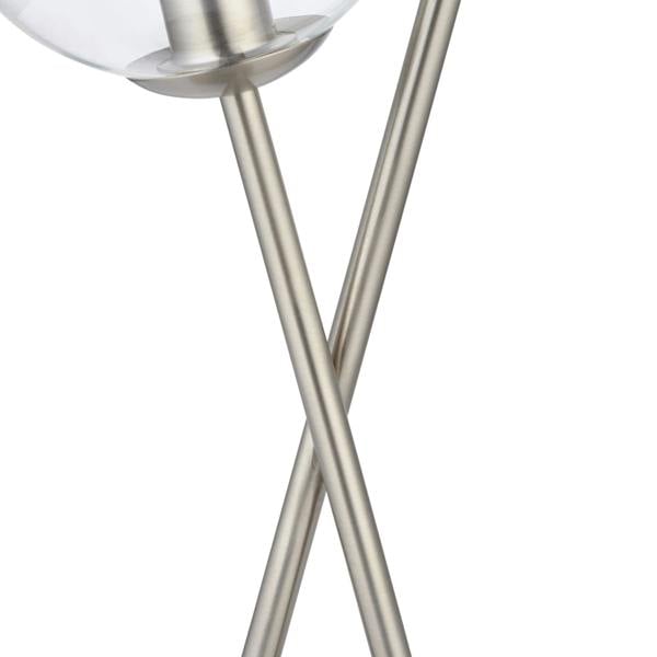 Branco 2 Light Chrome & Smoked Glass Table Lamp