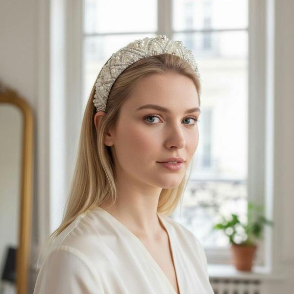 Gold Trip Pearl Sparkle Padded Headband