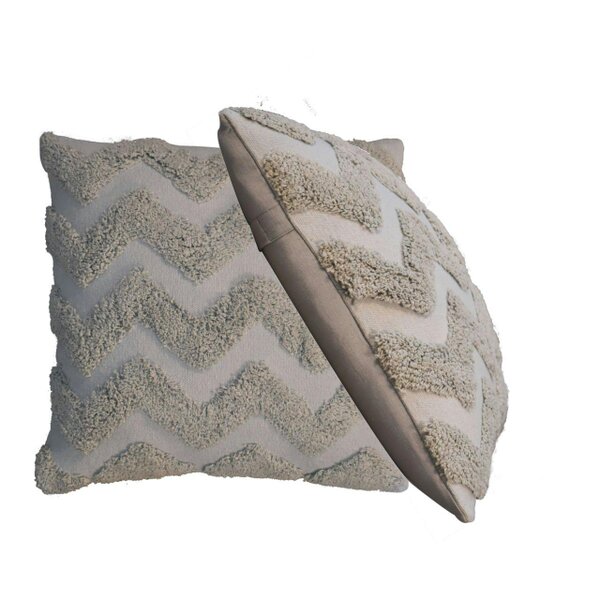 Wyld Haus Set of 2 Nopparat Natural Grey Zig-Zag Cushion