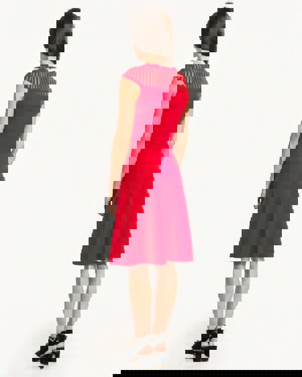 French Connection Rose Crepe Knits Capped Sleeve Round Neck Flr