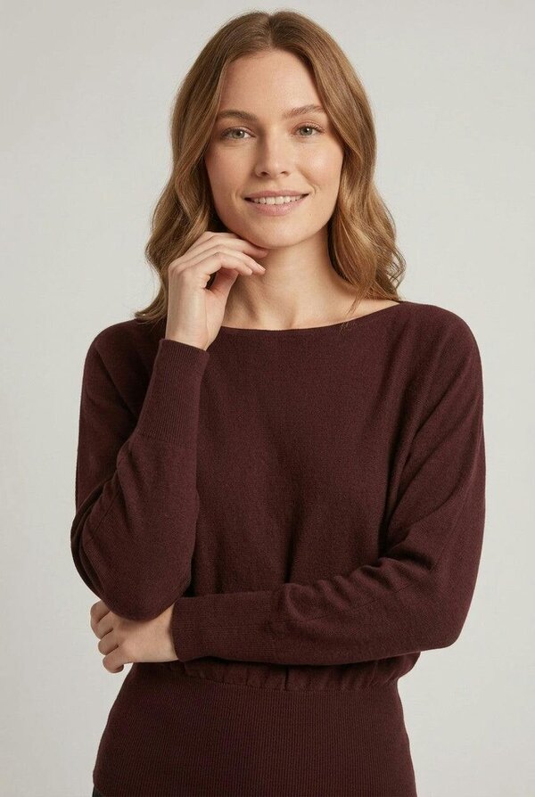 Izabel London Stretch Hem Balloon Sleeve Knit Top