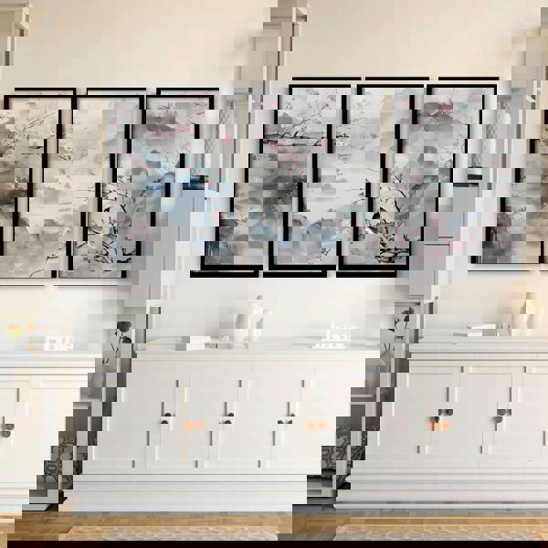 Wall Art Living Room Large | Set of 3 Chinoiserie Wall art Prints