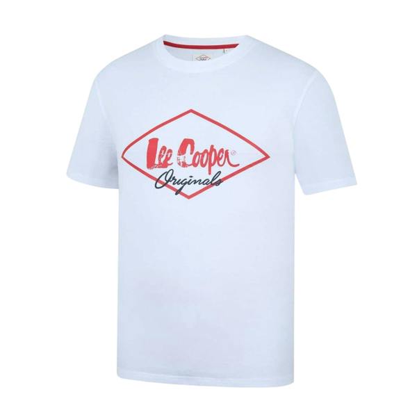 Lee Cooper Mens Originals Logo T-Shirt - White - 