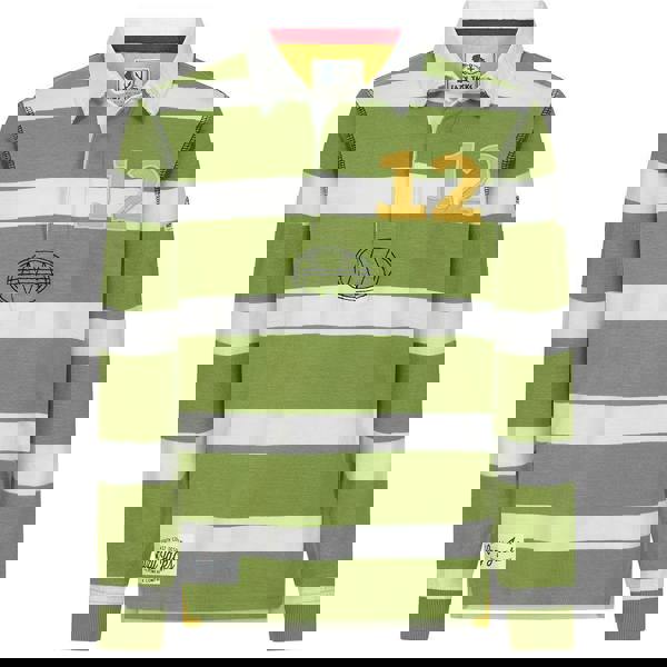 Lazy Jacks Boys Striped Rugby Shirt - Lime