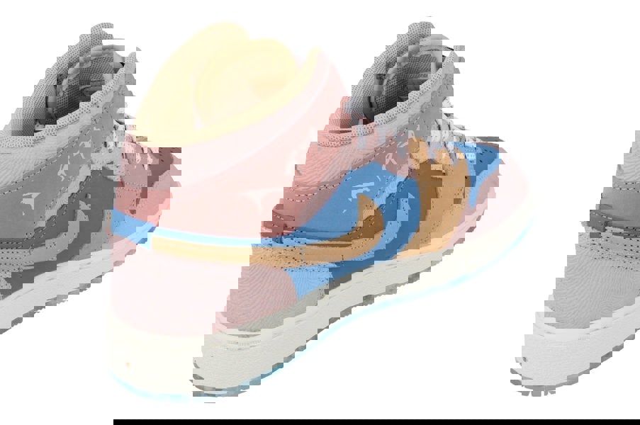 Nike Air Jordan 1 Mid Ss GS Trainers Fn7452  400 - Aegan Storm Hemp Pink Oxford 400 - Photo 2