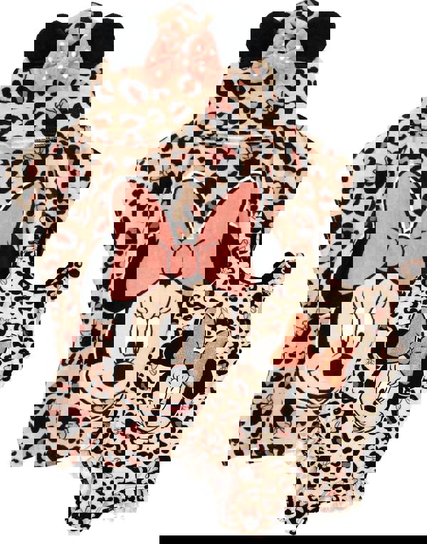 Disney Girls Pink Minnie Mouse Poncho Towel and 1 Piece Swimming Costume Set