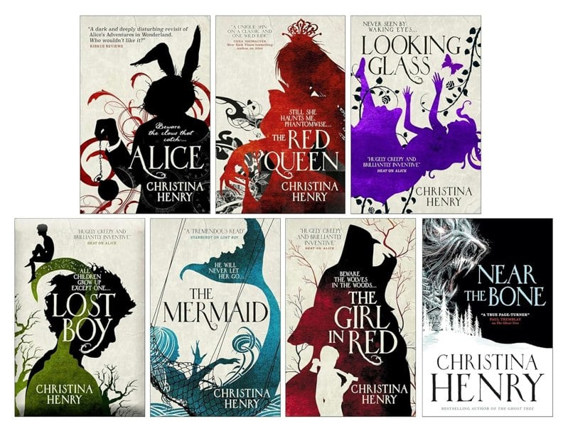Christina Henry Chronicles of Alice Series 7 Books Set (Lost Boy, Red Queen, Alice, Looking Glass, The Mermaid, Girl in Red, Near the Bone)
