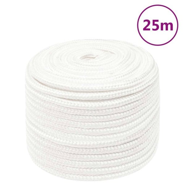 Berkfield Boat Rope Full White 14 mm 25 m Polypropylene