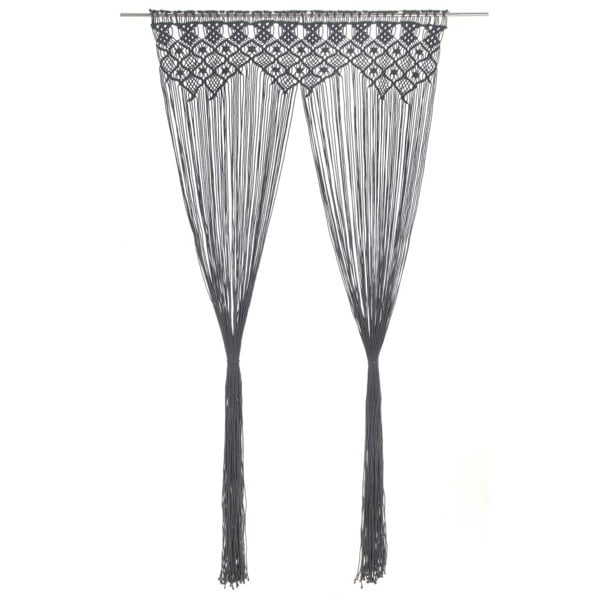 Berkfield Macrame Curtain Anthracite 140x240 cm Cotton