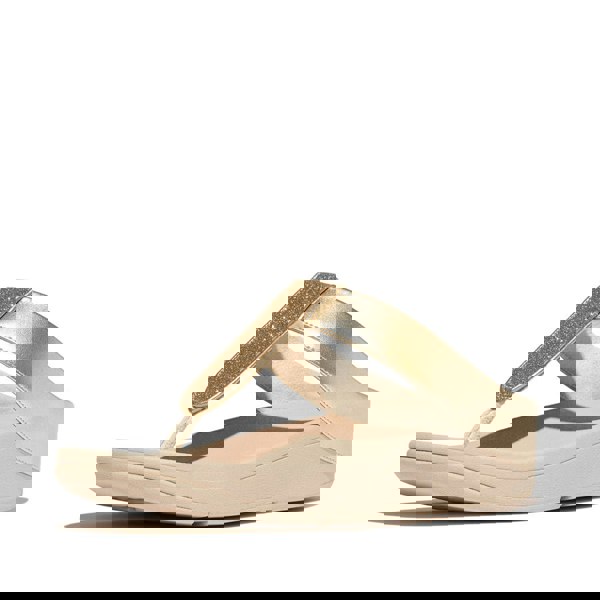 FitFlop FINO GLITTERDUST  METALLIC Womens Toe Post Sandals Platino