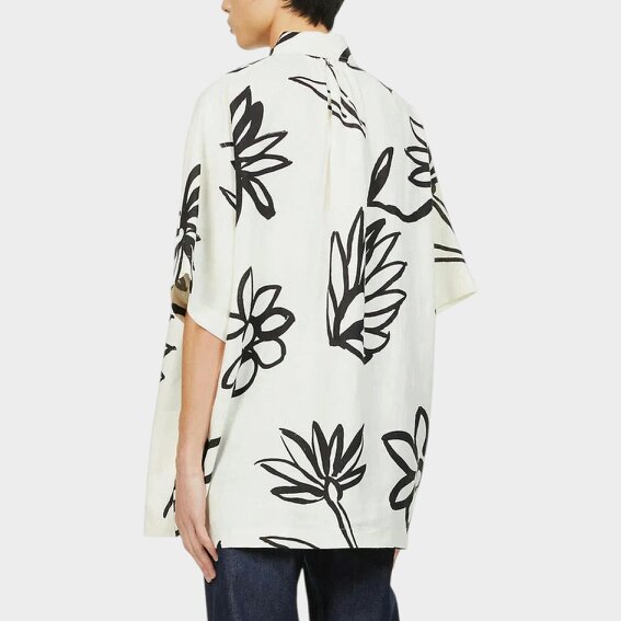 Jacquemus La Chemise Moisson Print Black White Flowers shirt