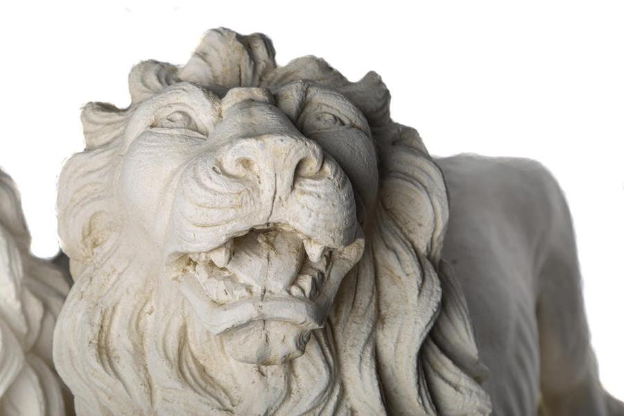 Pair of Giant Stunning Lions with Ball