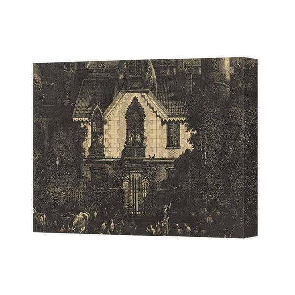 Benjamin Tate Design Vintage Gothic Church Canvas Wall Art Sepia Print Deluxe