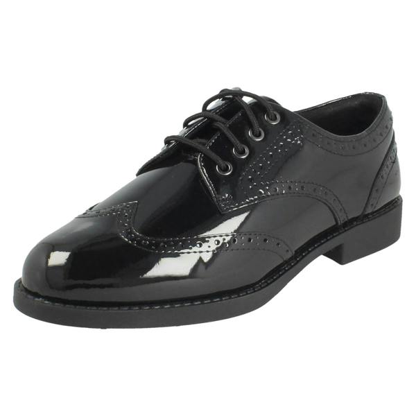Clarks Girls Clarks Lace Up Brogue School Shoes Tapa Pure