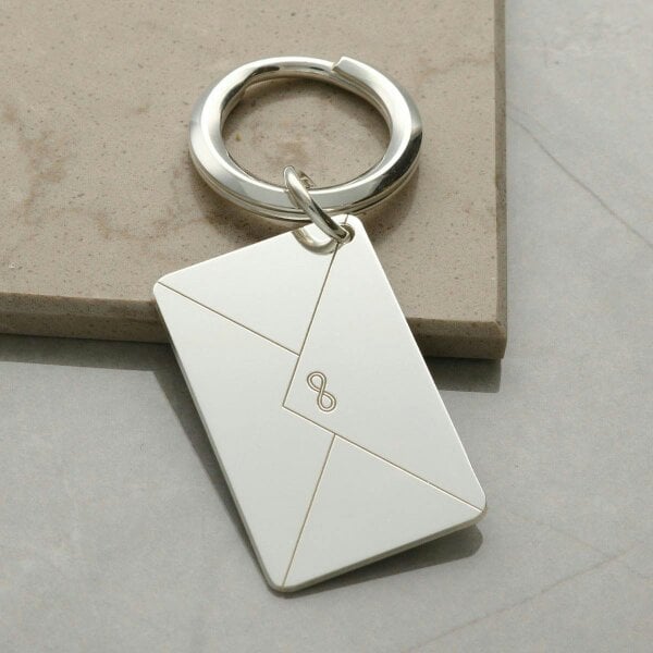 Christopher James of London Sterling Silver Engraved Envelope Keyring